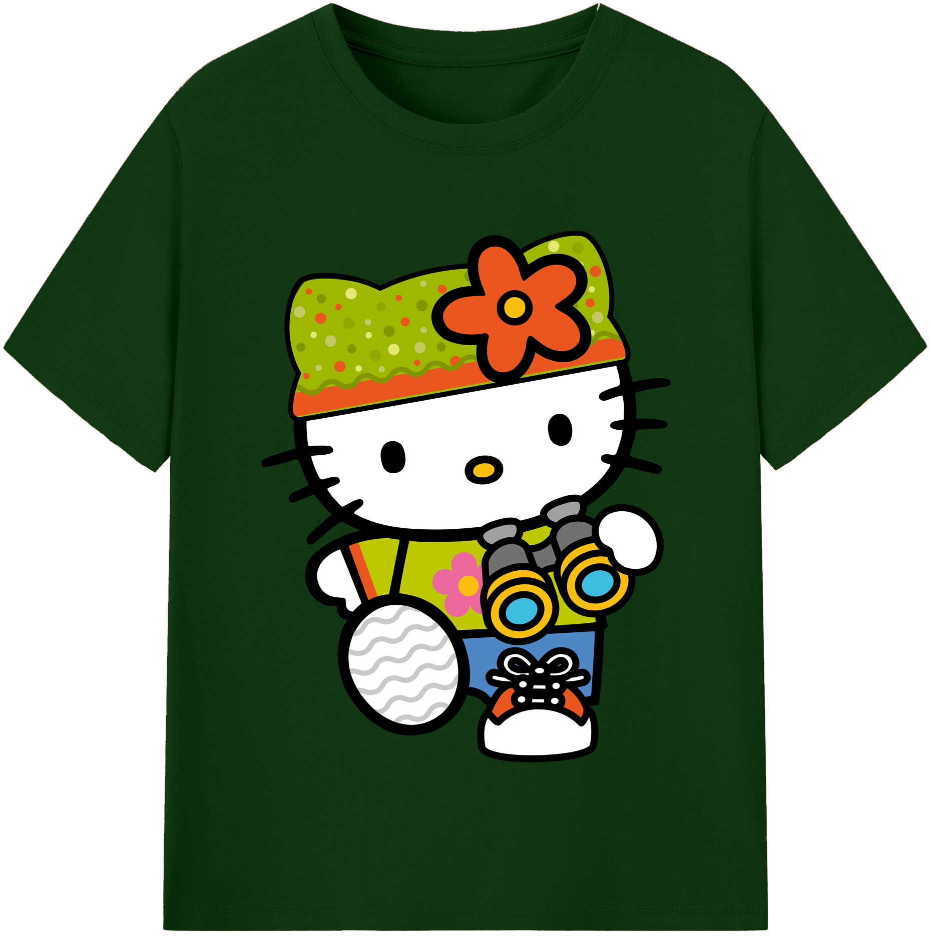 （画像用） Hello Kitty ハローキティ 綿100％半袖Tシャツ（フロントプリント）